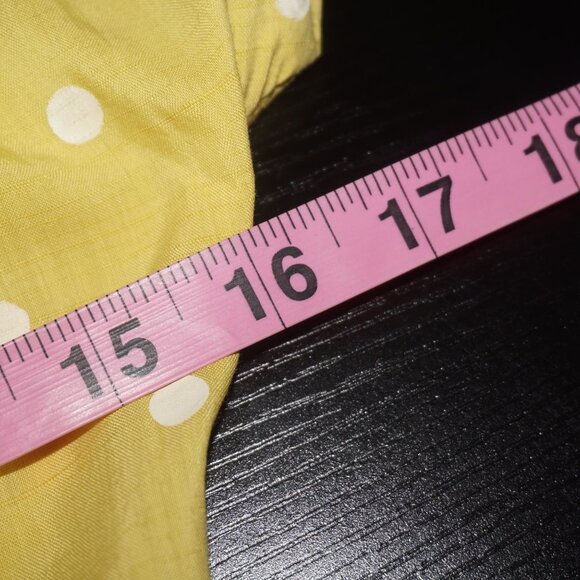 Vintage 50s Yellow Polkadot Pleated Swing Dress - Picture 9 of 13